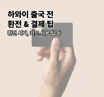 하와이 출국 전 환전 & 결제 팁